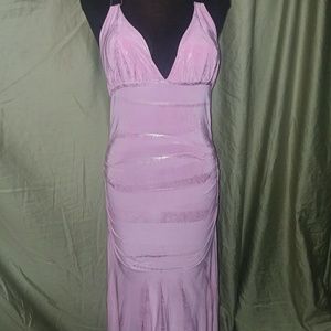 A beautiful shimmering pink halter dress
